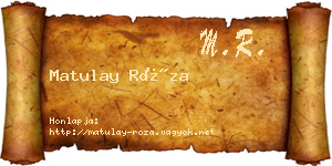 Matulay Róza névjegykártya
